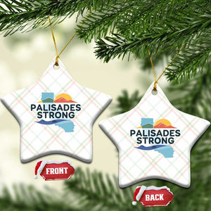 Palisades Strong Ceramic Ornament Support California LA Relief TS02 Print Your Wear