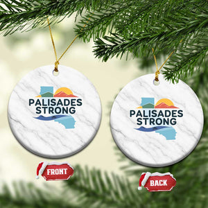 Palisades Strong Ceramic Ornament Support California LA Relief TS02 1pc White Marble Print Your Wear