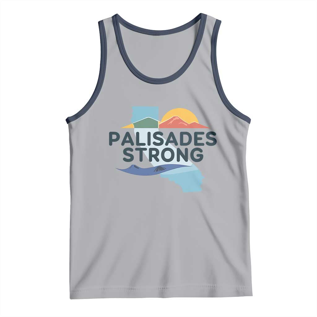 Palisades Strong Tank Top Support California LA Relief TS02 Athletic Heather Navy Print Your Wear