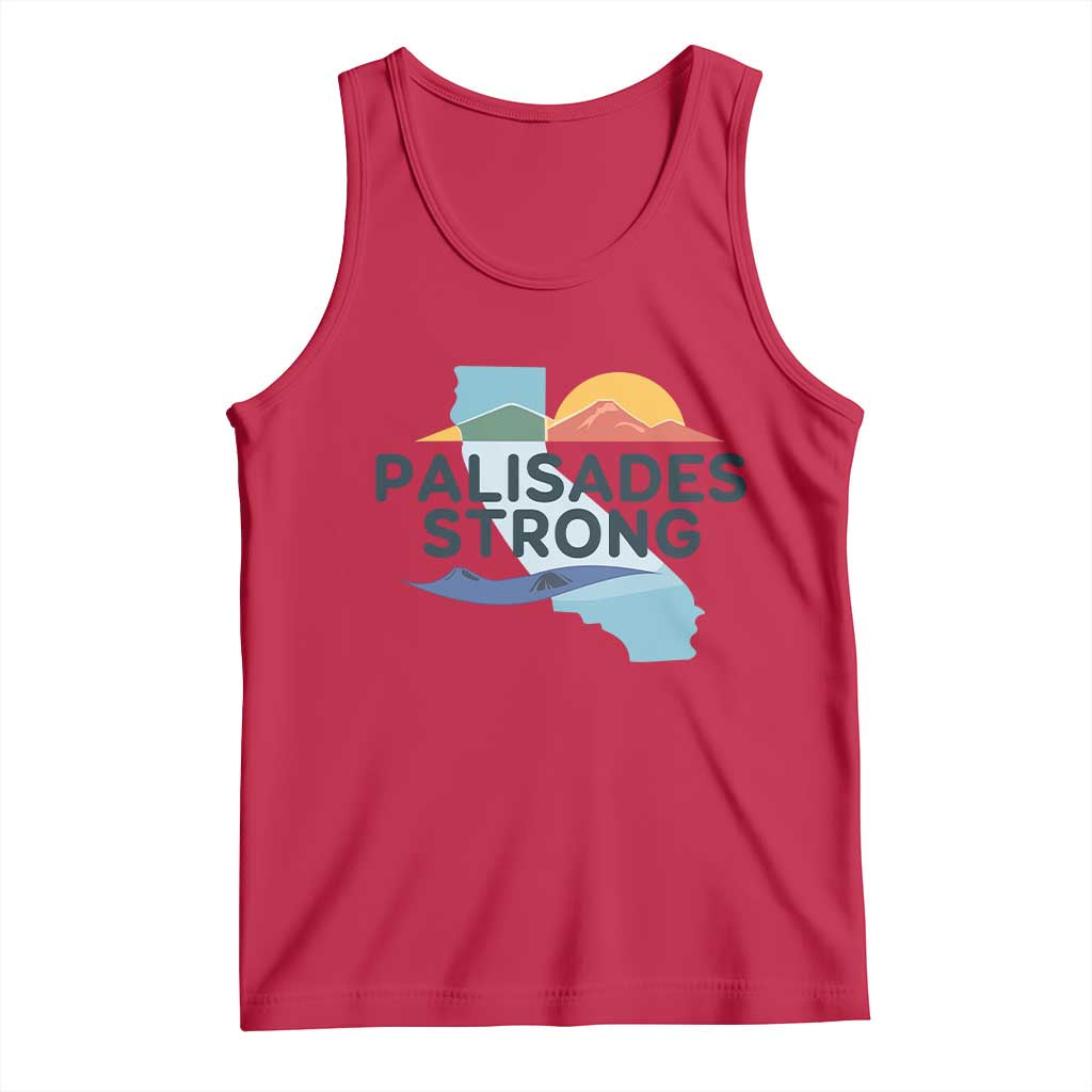Palisades Strong Tank Top Support California LA Relief TS02 Red Print Your Wear