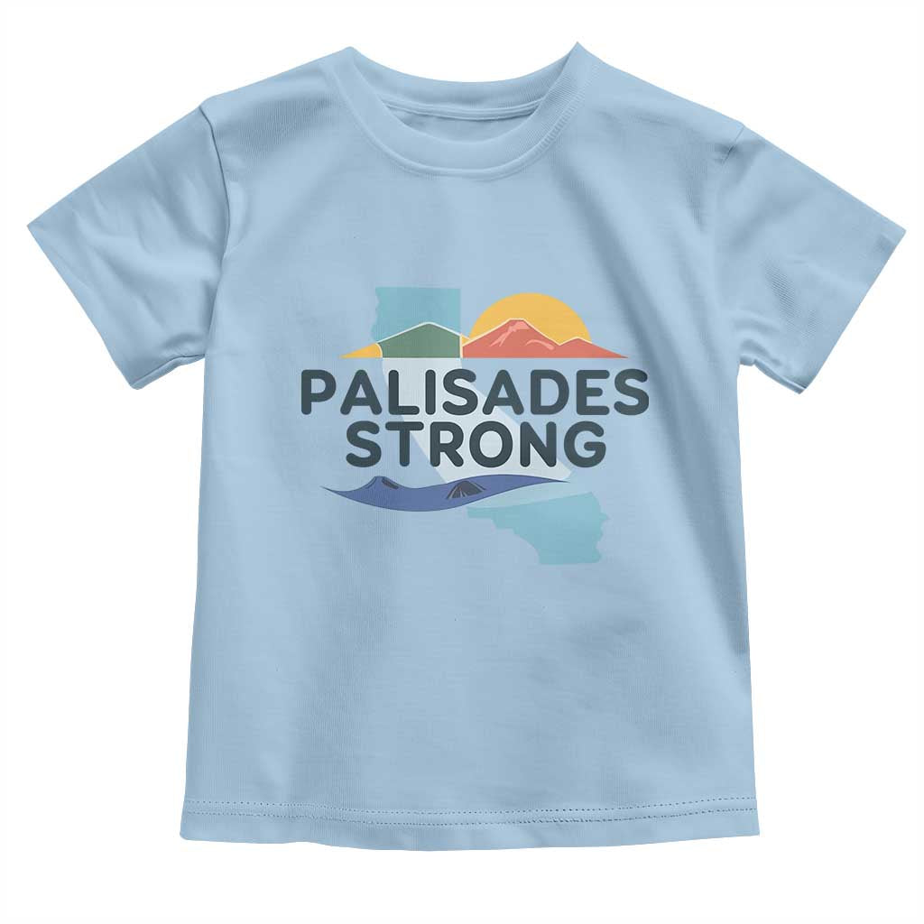 Palisades Strong Toddler T Shirt Support California LA Relief TS02 Light Blue Print Your Wear