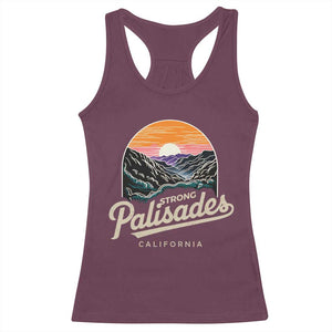 Palisades Strong Racerback Tank Top Support California LA Relief Vintage TS02 Maroon Print Your Wear