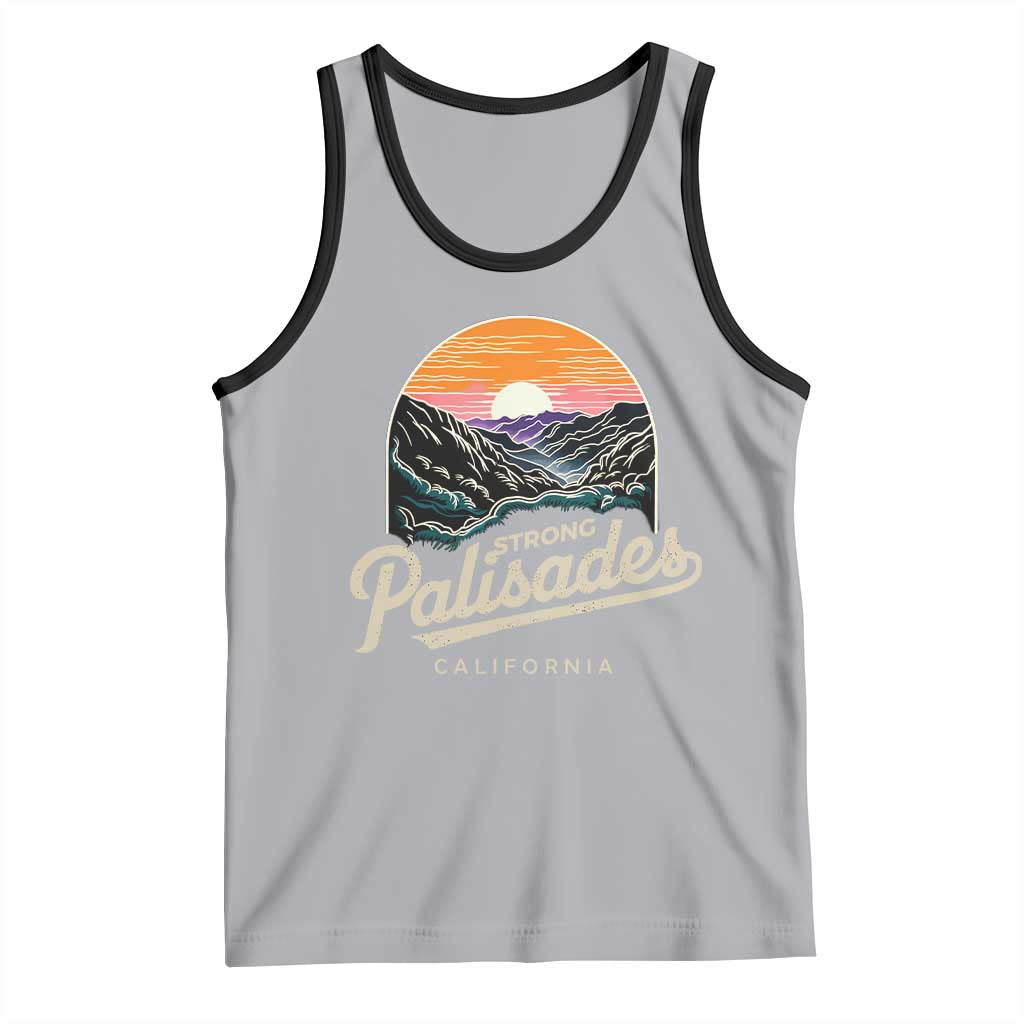 Palisades Strong Tank Top Support California LA Relief Vintage TS02 Athletic Heather Black Print Your Wear