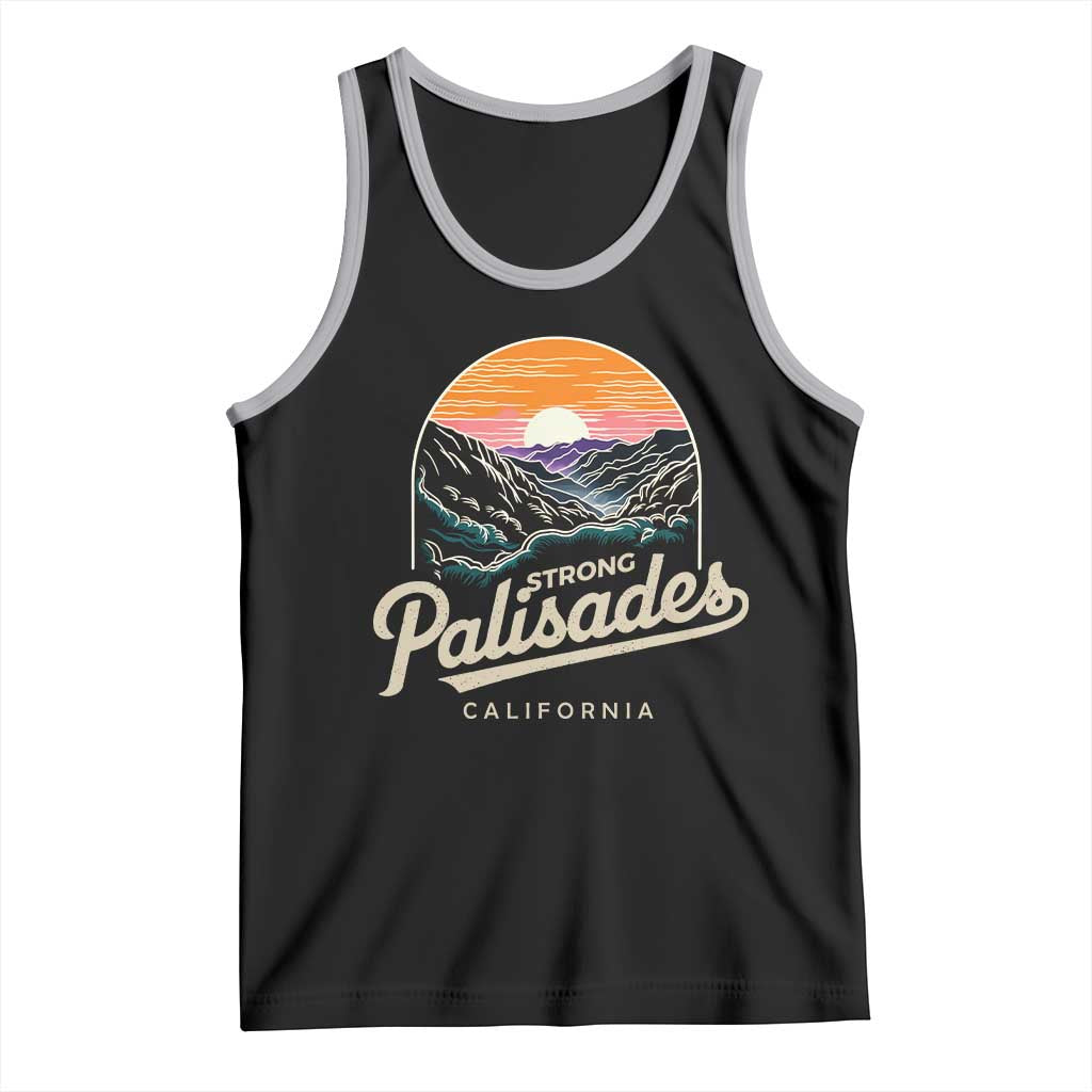 Palisades Strong Tank Top Support California LA Relief Vintage TS02 Black Athletic Heather Print Your Wear