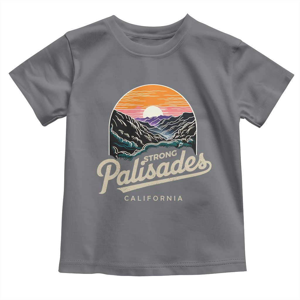 Palisades Strong Toddler T Shirt Support California LA Relief Vintage TS02 Charcoal Print Your Wear
