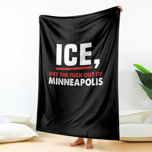Ice Get The F Out of Minneapolis Throw Blanket Red and White Statement Justice and Resistance Protest TS02 Print Your Wear