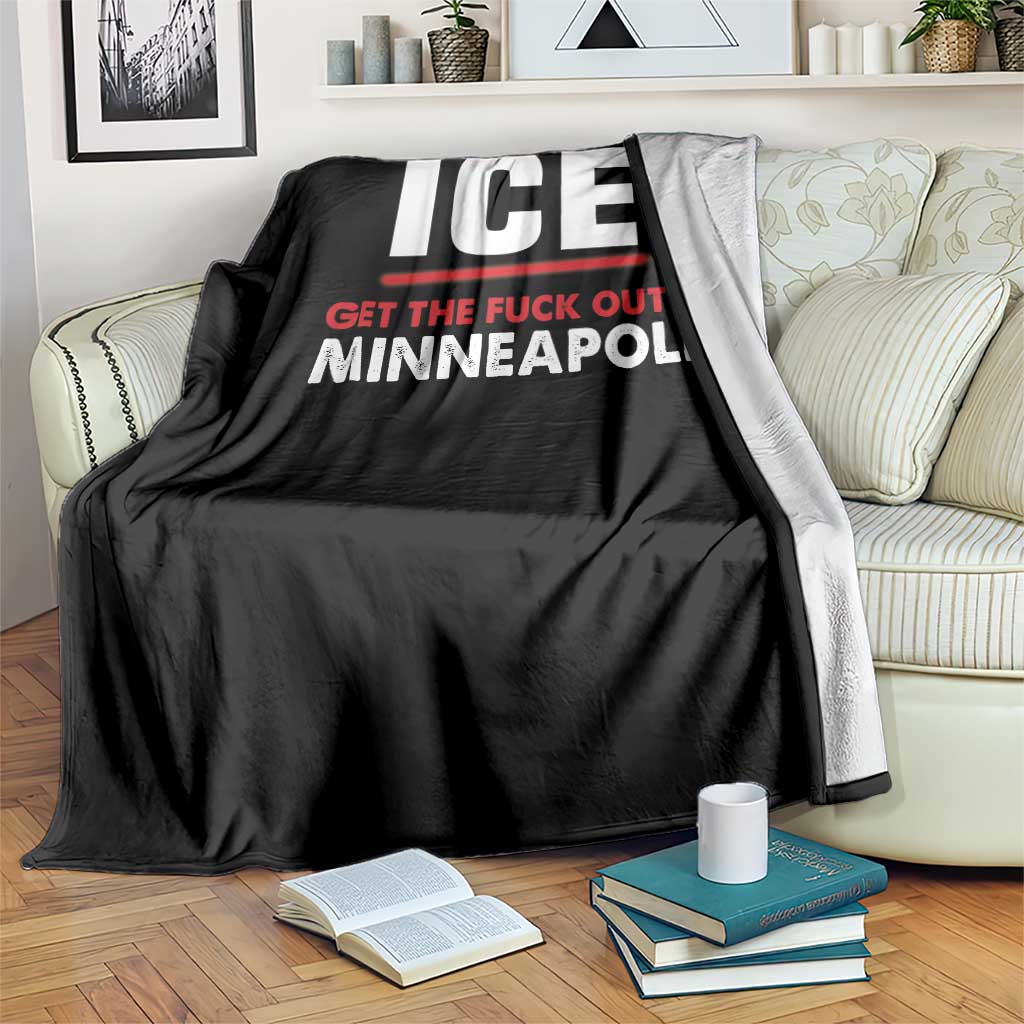 Ice Get The F Out of Minneapolis Throw Blanket Red and White Statement Justice and Resistance Protest TS02 Print Your Wear