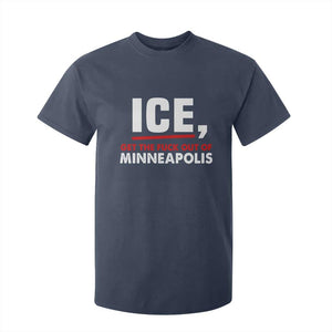 Ice Get The F Out of Minneapolis T Shirt For Kid Red and White Statement Justice and Resistance Protest TS02 Navy Print Your Wear
