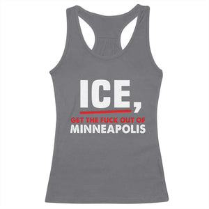 Ice Get The F Out of Minneapolis Racerback Tank Top Red and White Statement Justice and Resistance Protest TS02 Charcoal Print Your Wear