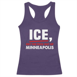 Ice Get The F Out of Minneapolis Racerback Tank Top Red and White Statement Justice and Resistance Protest TS02 Purple Print Your Wear