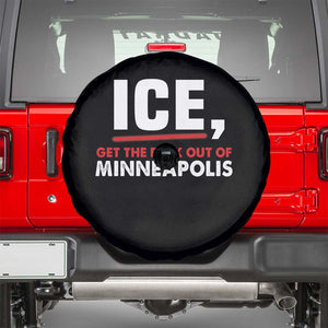 Ice Get The F Out of Minneapolis Spare Tire Cover Red and White Statement Justice and Resistance Protest TS02 Black Print Your Wear