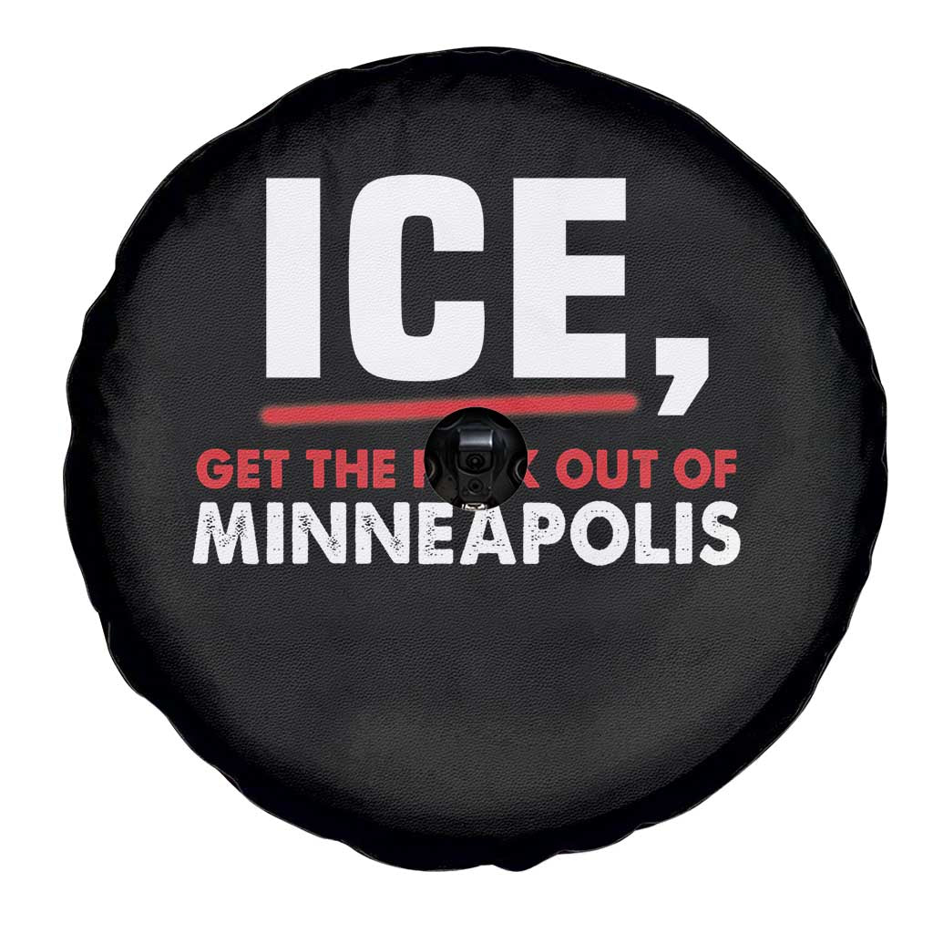 Ice Get The F Out of Minneapolis Spare Tire Cover Red and White Statement Justice and Resistance Protest TS02 Print Your Wear