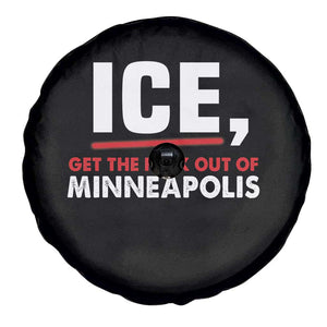 Ice Get The F Out of Minneapolis Spare Tire Cover Red and White Statement Justice and Resistance Protest TS02 Print Your Wear