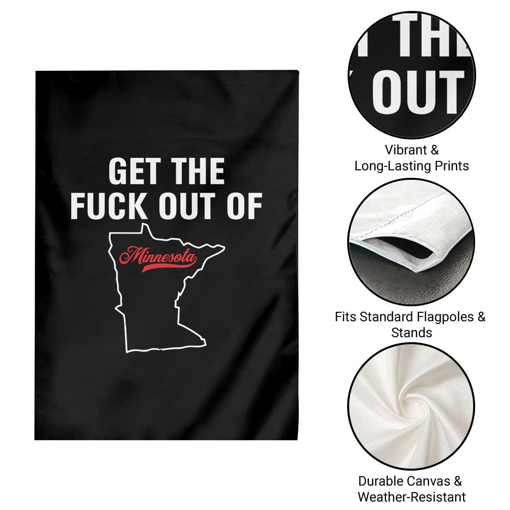 Get The F Out of Minnesota Protest Garden Flag State Map Minneapolis Jan 8 2026 Justice Protest TS02 Print Your Wear