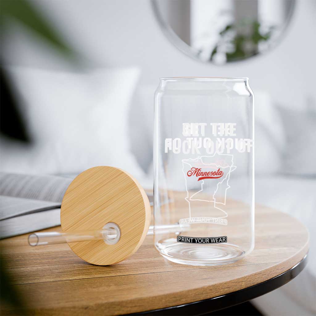 Get The F Out of Minnesota Protest Glass Can State Map Minneapolis Jan 8 2026 Justice Protest TS02 Print Your Wear