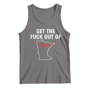 Get The F Out of Minnesota Protest Tank Top State Map Minneapolis Jan 8 2026 Justice Protest TS02 Deep Heather Print Your Wear