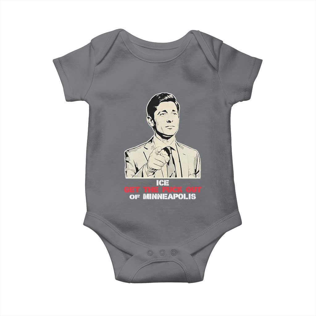 Get The F Out of Minneapolis Baby Onesie Mayor Jacob Saying Civil Resistance TS02 Charcoal Print Your Wear