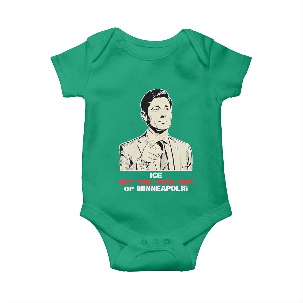 Get The F Out of Minneapolis Baby Onesie Mayor Jacob Saying Civil Resistance TS02 Irish Green Print Your Wear