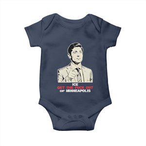 Get The F Out of Minneapolis Baby Onesie Mayor Jacob Saying Civil Resistance TS02 Navy Print Your Wear