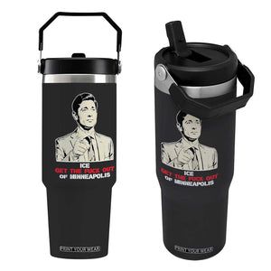 Get The F Out of Minneapolis Flip Straw Tumbler Mayor Jacob Saying Civil Resistance TS02 One Size: 30 oz Black Print Your Wear