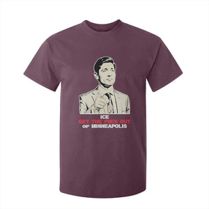 Get The F Out of Minneapolis T Shirt For Kid Mayor Jacob Saying Civil Resistance TS02 Maroon Print Your Wear