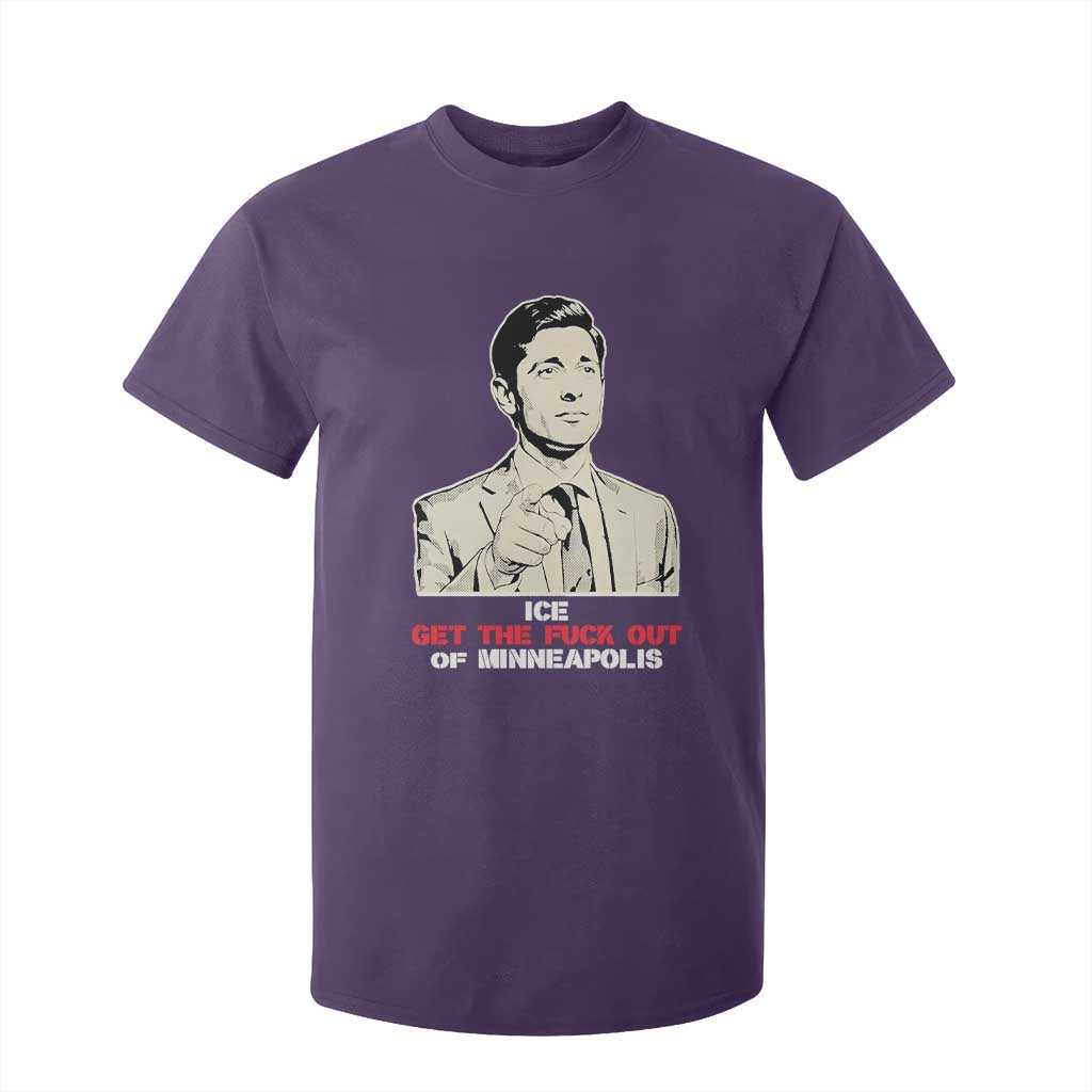 Get The F Out of Minneapolis T Shirt For Kid Mayor Jacob Saying Civil Resistance TS02 Purple Print Your Wear