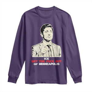 Get The F Out of Minneapolis Long Sleeve Shirt Mayor Jacob Saying Civil Resistance TS02 Purple Print Your Wear