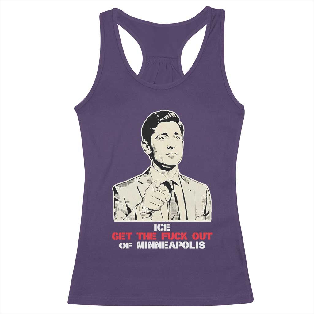 Get The F Out of Minneapolis Racerback Tank Top Mayor Jacob Saying Civil Resistance TS02 Purple Print Your Wear