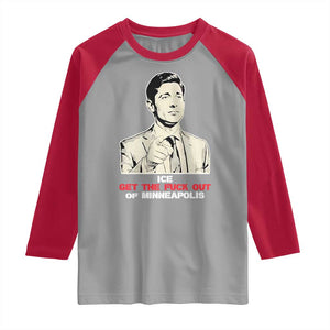 Get The F Out of Minneapolis Raglan Shirt Mayor Jacob Saying Civil Resistance TS02 Sport Gray Red Print Your Wear