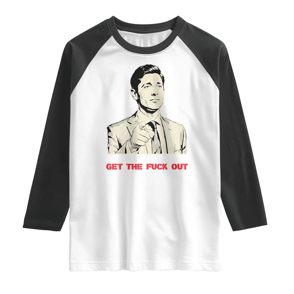 Get The F Out of Minneapolis Raglan Shirt Mayor Jacob Saying Civil Resistance TS02 White Black Print Your Wear