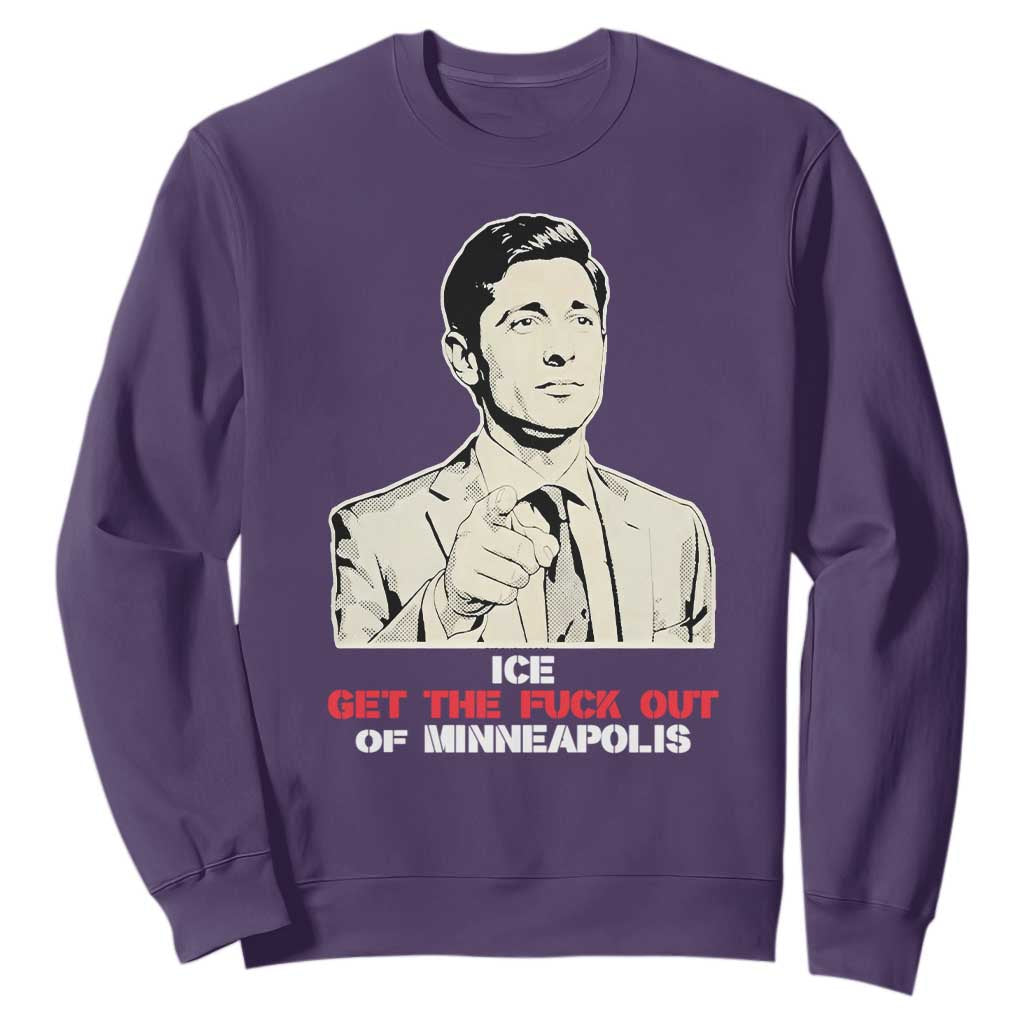 Get The F Out of Minneapolis Sweatshirt Mayor Jacob Saying Civil Resistance TS02 Purple Print Your Wear