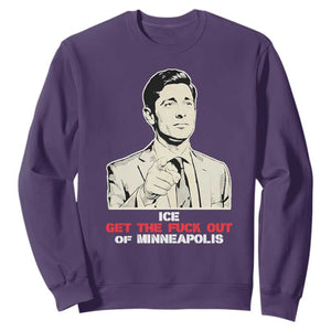 Get The F Out of Minneapolis Sweatshirt Mayor Jacob Saying Civil Resistance TS02 Purple Print Your Wear