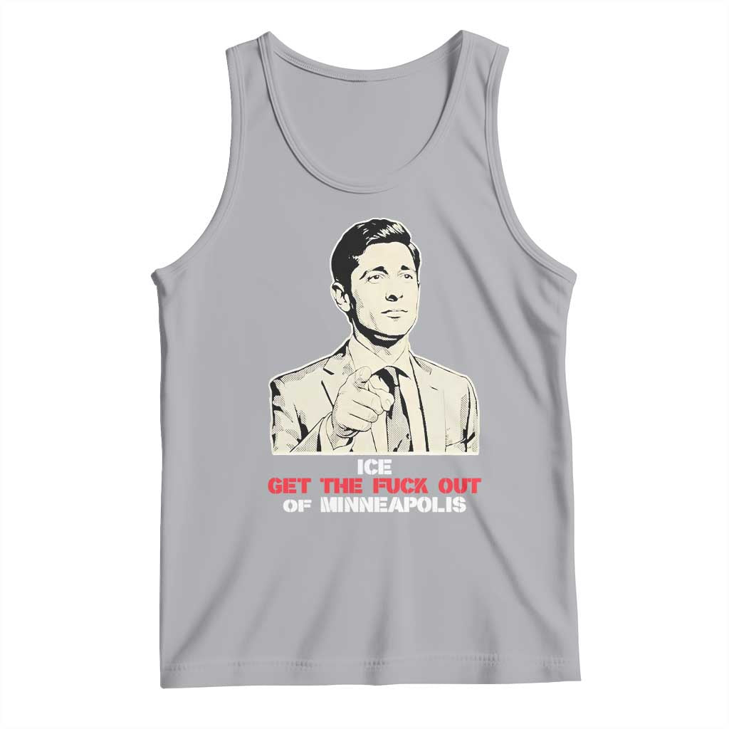 Get The F Out of Minneapolis Tank Top Mayor Jacob Saying Civil Resistance TS02 Athletic Heather Print Your Wear