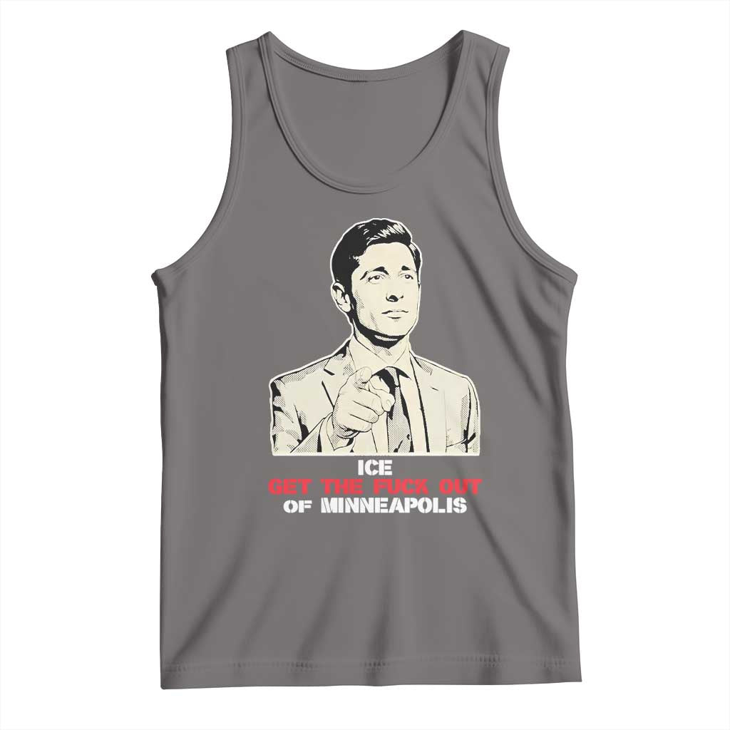 Get The F Out of Minneapolis Tank Top Mayor Jacob Saying Civil Resistance TS02 Deep Heather Print Your Wear