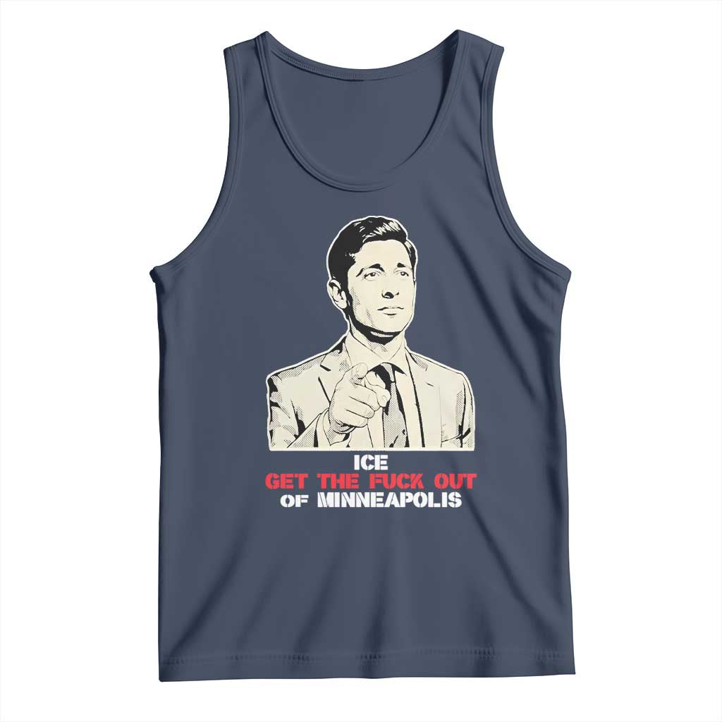 Get The F Out of Minneapolis Tank Top Mayor Jacob Saying Civil Resistance TS02 Navy Print Your Wear