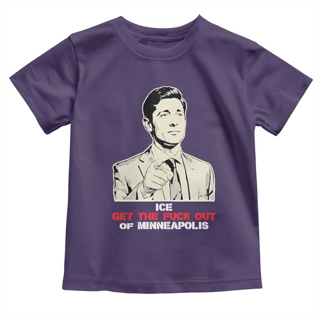 Get The F Out of Minneapolis Toddler T Shirt Mayor Jacob Saying Civil Resistance TS02 Purple Print Your Wear