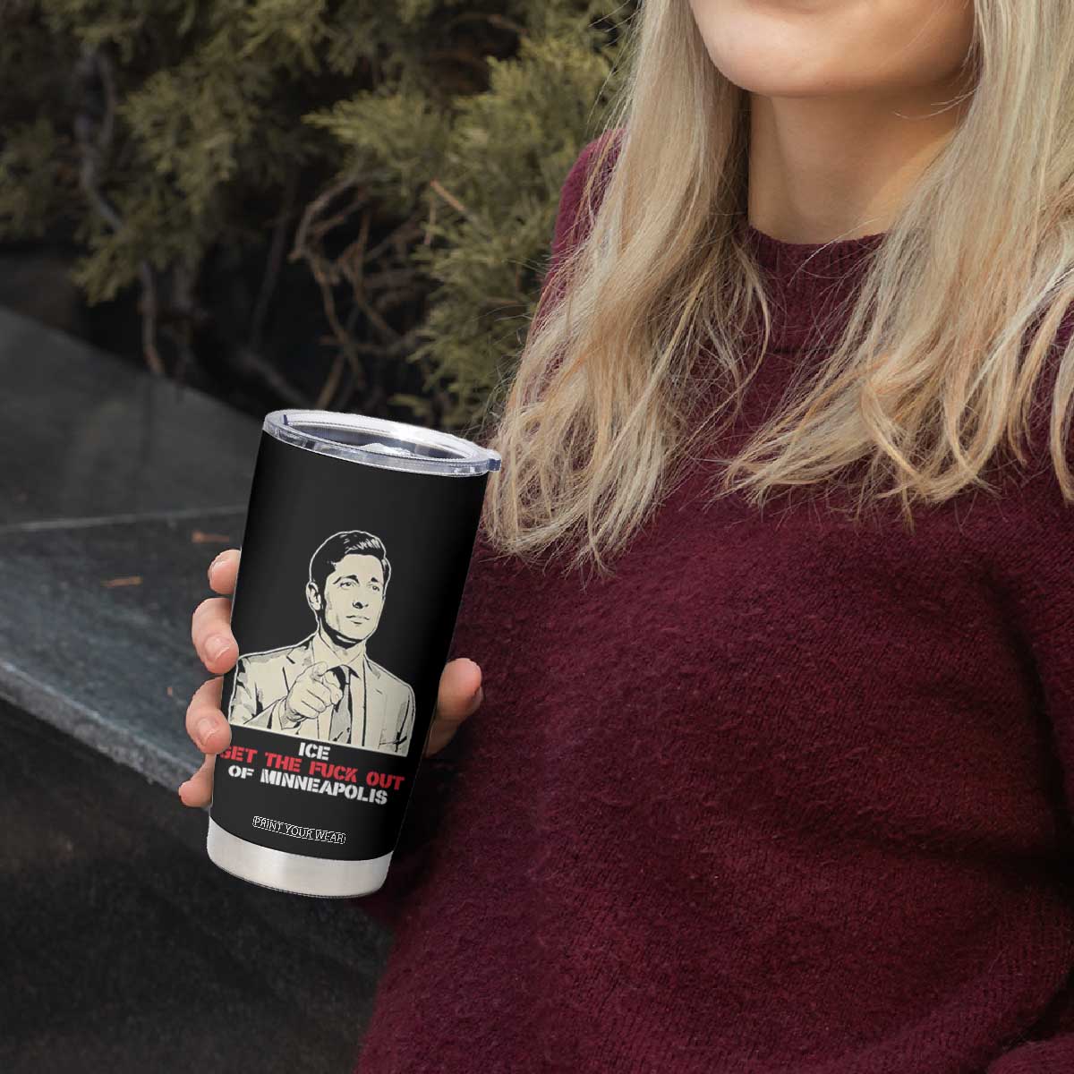 Get The F Out of Minneapolis Tumbler Cup Mayor Jacob Saying Civil Resistance TS02 Print Your Wear