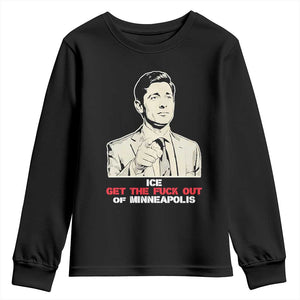 Get The F Out of Minneapolis Youth Sweatshirt Mayor Jacob Saying Civil Resistance TS02 Black Print Your Wear