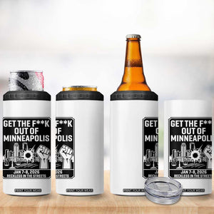 Get The F Out of Minneapolis 4 in 1 Can Cooler Tumbler January 8 2026 Reckless in the Streets Protest TS02 Print Your Wear