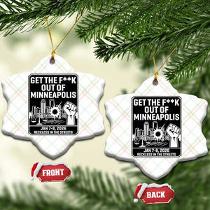 Get The F Out of Minneapolis Ceramic Ornament January 8 2026 Reckless in the Streets Protest TS02 Print Your Wear