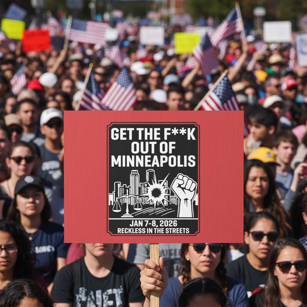 Get The F Out of Minneapolis Protest Sign January 8 2026 Reckless in the Streets Protest TS02 Horizontal 18