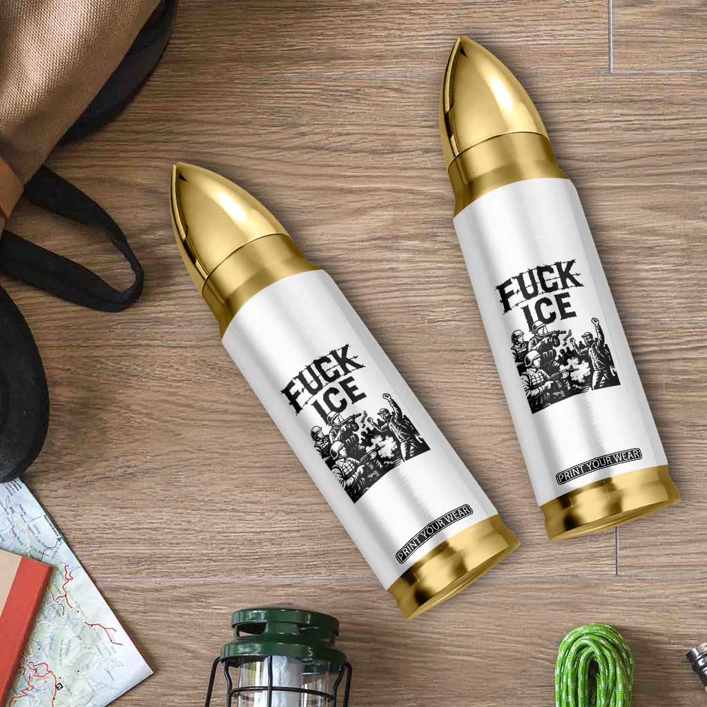 F Ice Riot Protest Graphic Bullet Tumbler Political Resistance Against Ice Violence TS02 Print Your Wear