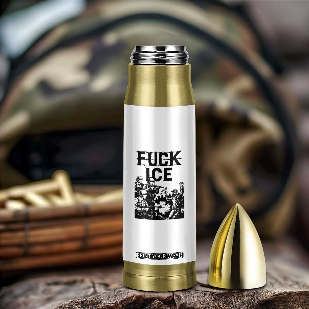 F Ice Riot Protest Graphic Bullet Tumbler Political Resistance Against Ice Violence TS02 Print Your Wear