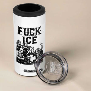 F Ice Riot Protest Graphic 4 in 1 Can Cooler Tumbler Political Resistance Against Ice Violence TS02 Print Your Wear