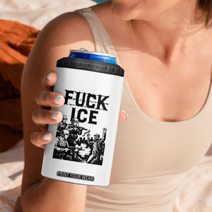 F Ice Riot Protest Graphic 4 in 1 Can Cooler Tumbler Political Resistance Against Ice Violence TS02 Print Your Wear