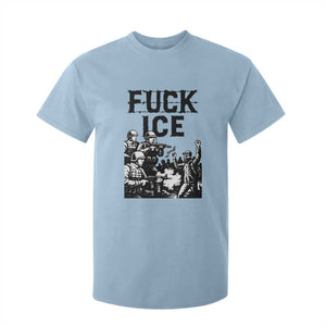 F Ice Riot Protest Graphic T Shirt For Kid Political Resistance Against Ice Violence TS02 Light Blue Print Your Wear
