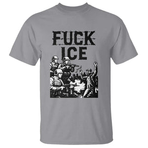 F Ice Riot Protest Graphic T Shirt Political Resistance Against Ice Violence TS02 Sport Gray Print Your Wear