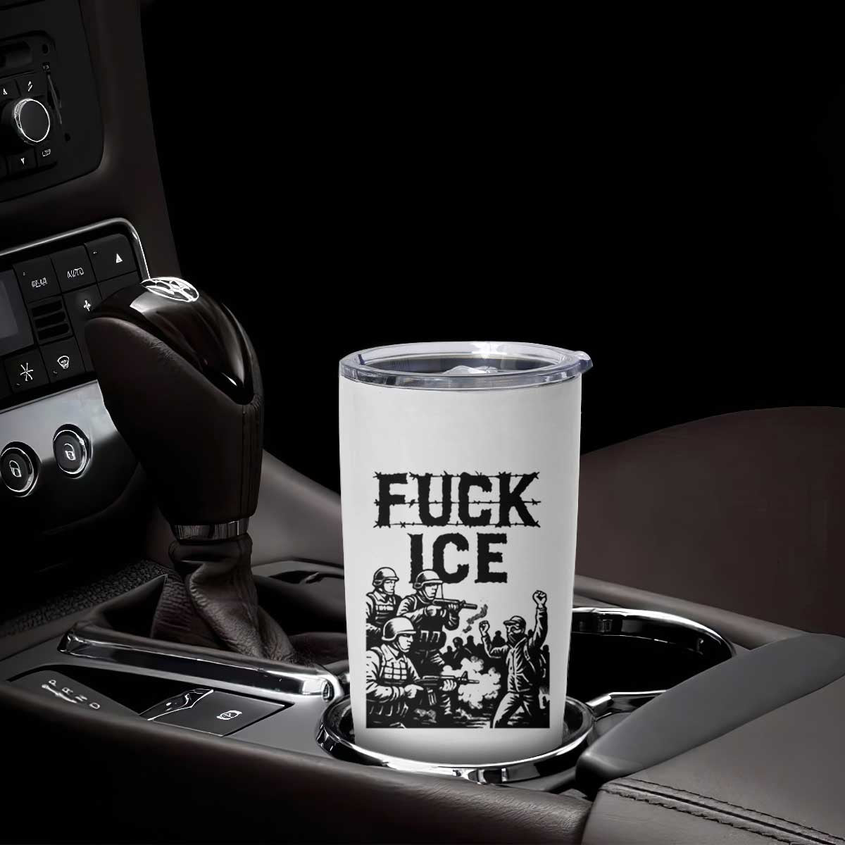 F Ice Riot Protest Graphic Tumbler Cup Political Resistance Against Ice Violence TS02 Print Your Wear