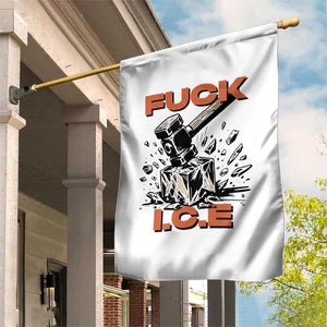 Crush Ice Protest Graphic Garden Flag Sledgehammer Smash Against Ice Political Resistance TS02 Print Your Wear