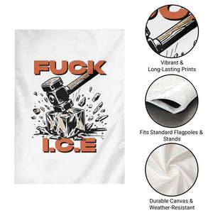 Crush Ice Protest Graphic Garden Flag Sledgehammer Smash Against Ice Political Resistance TS02 Print Your Wear